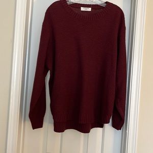 Maroon Sweater with Shirttail Details